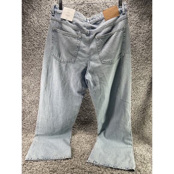H&M Jeans Women’s Size 12 Wide High Waist Full Length Light Blue New With Tags - Picture 2 of 9